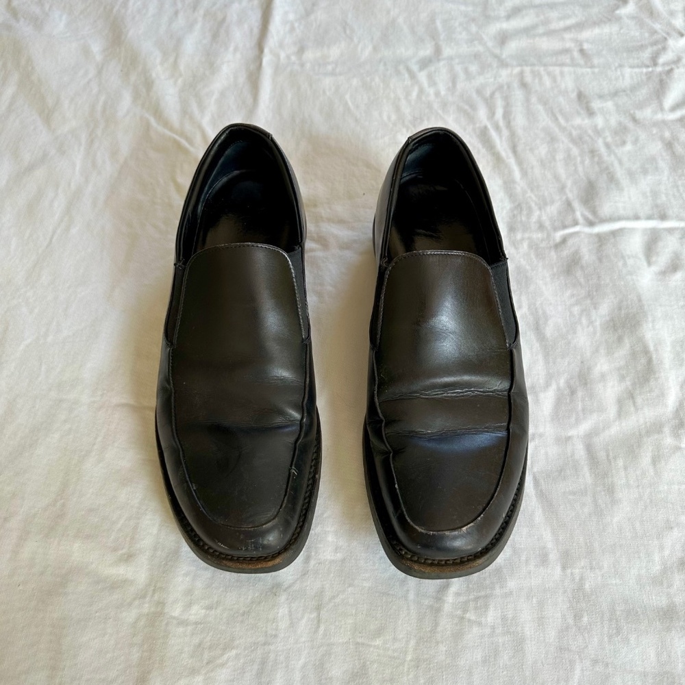 Mens Black Prada Moccasins, size 7 - Picture 3 of 5